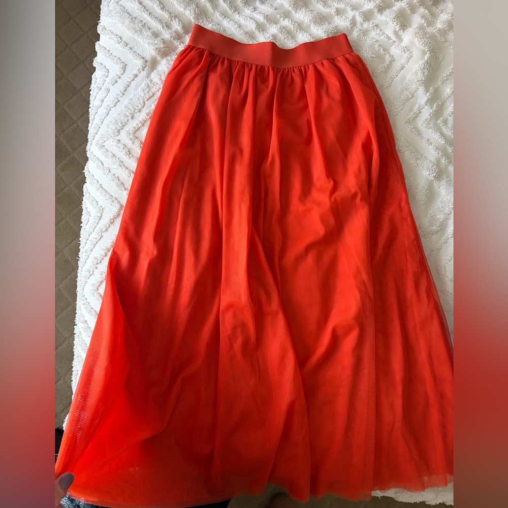 Boden Vibrant Orange Maxi Skirt